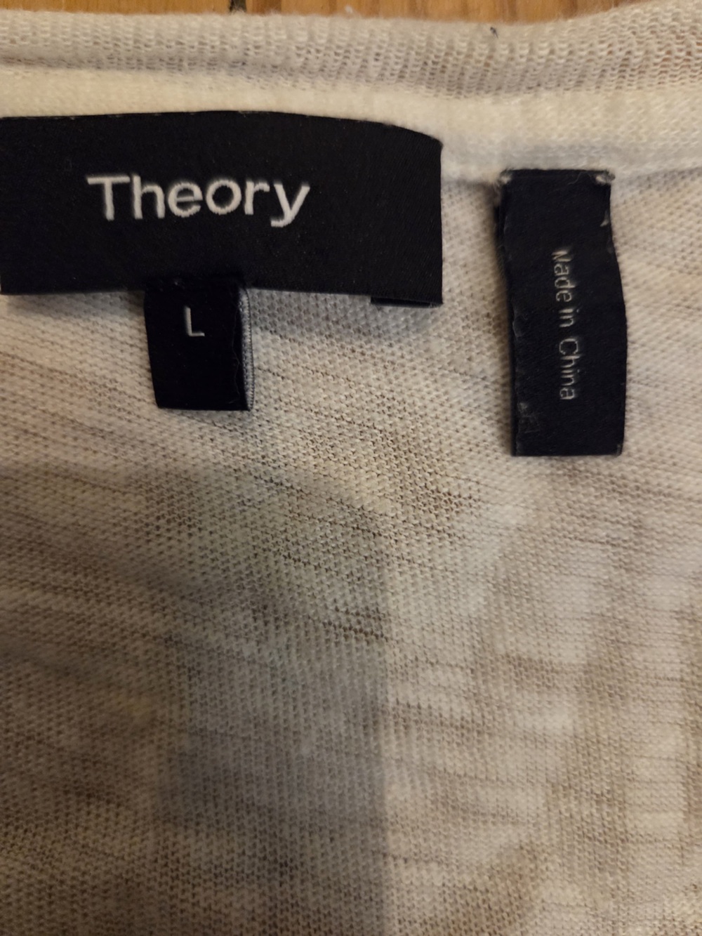 Theory Cream Open-Front Tie Cardigan - Picture 4 of 5